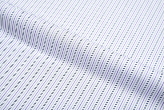 Alumo Light Grey And Purple Thin Navy Stripes