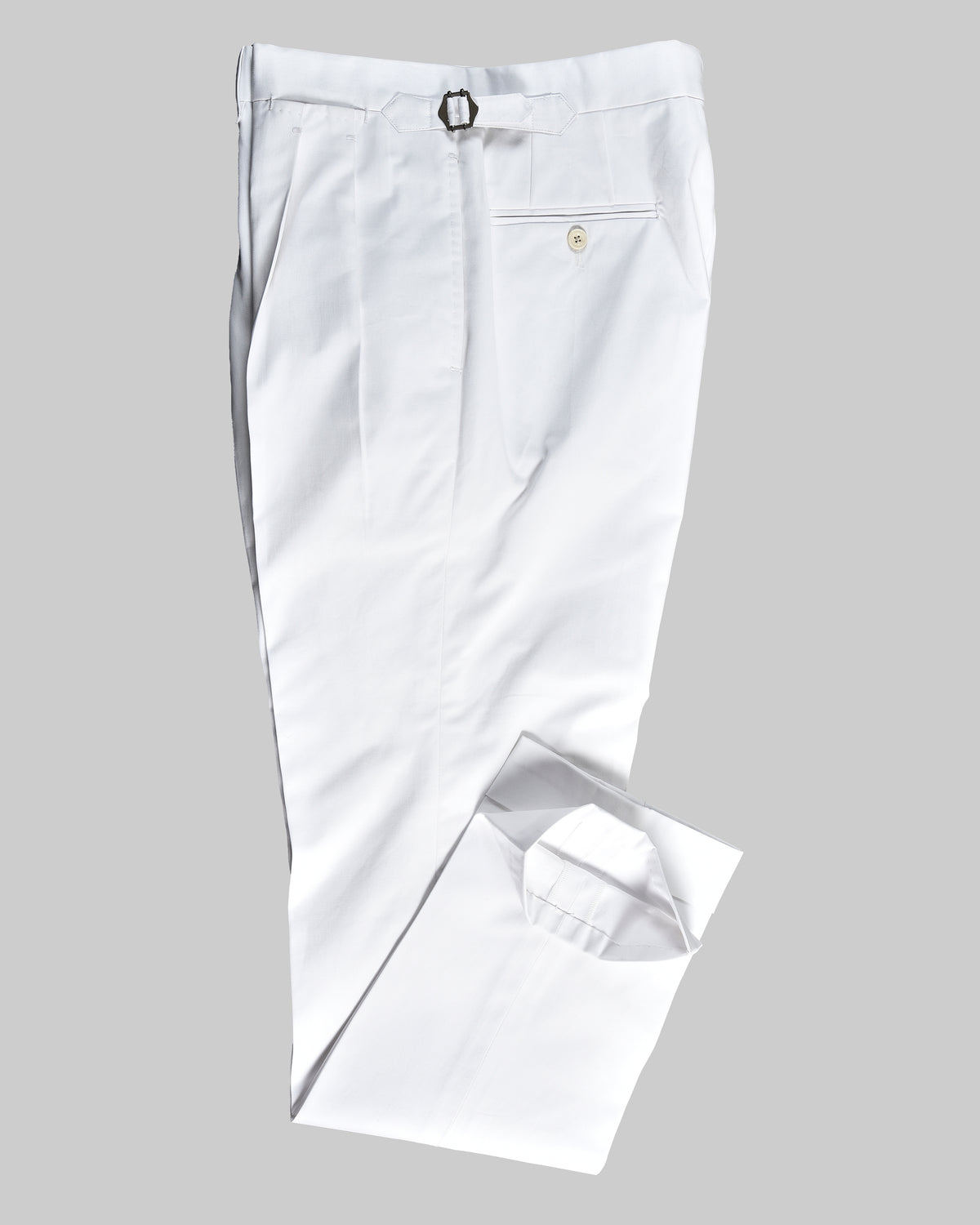 White Cotton Twill Dress Pant - 2