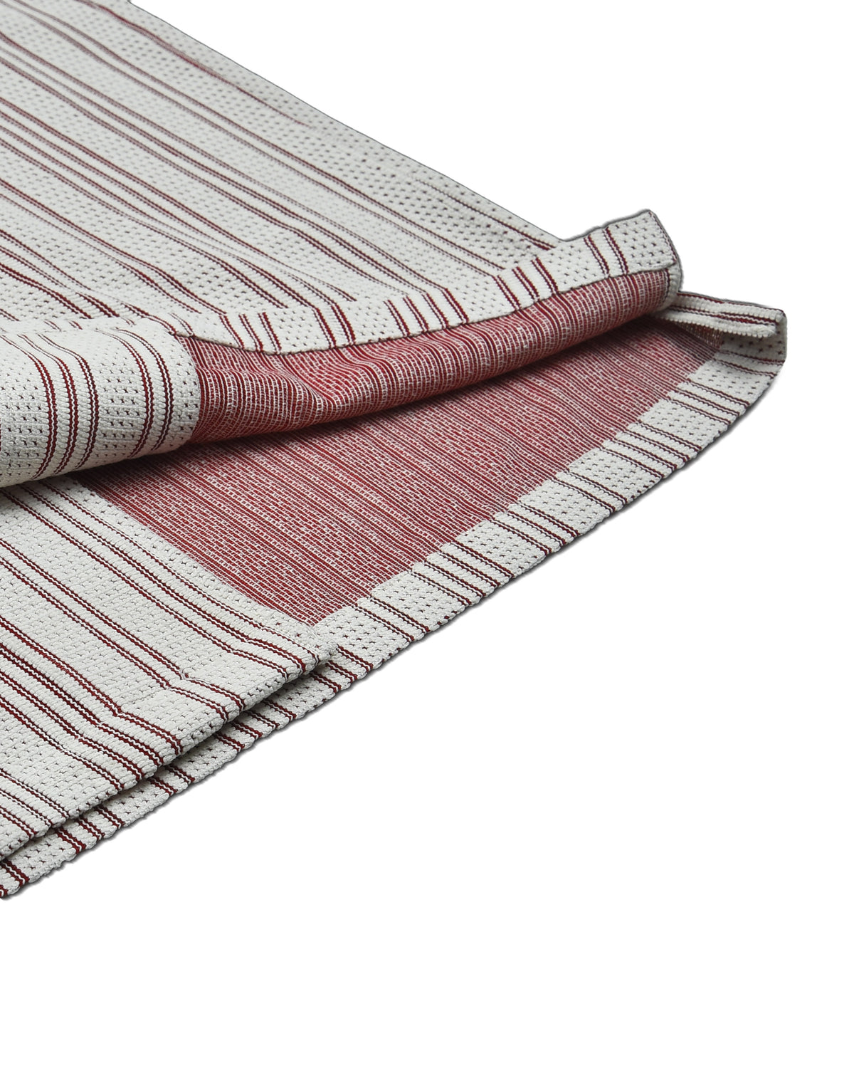 Summer Camp Collar Casual Shirt in White and Maroon Stripes - 4