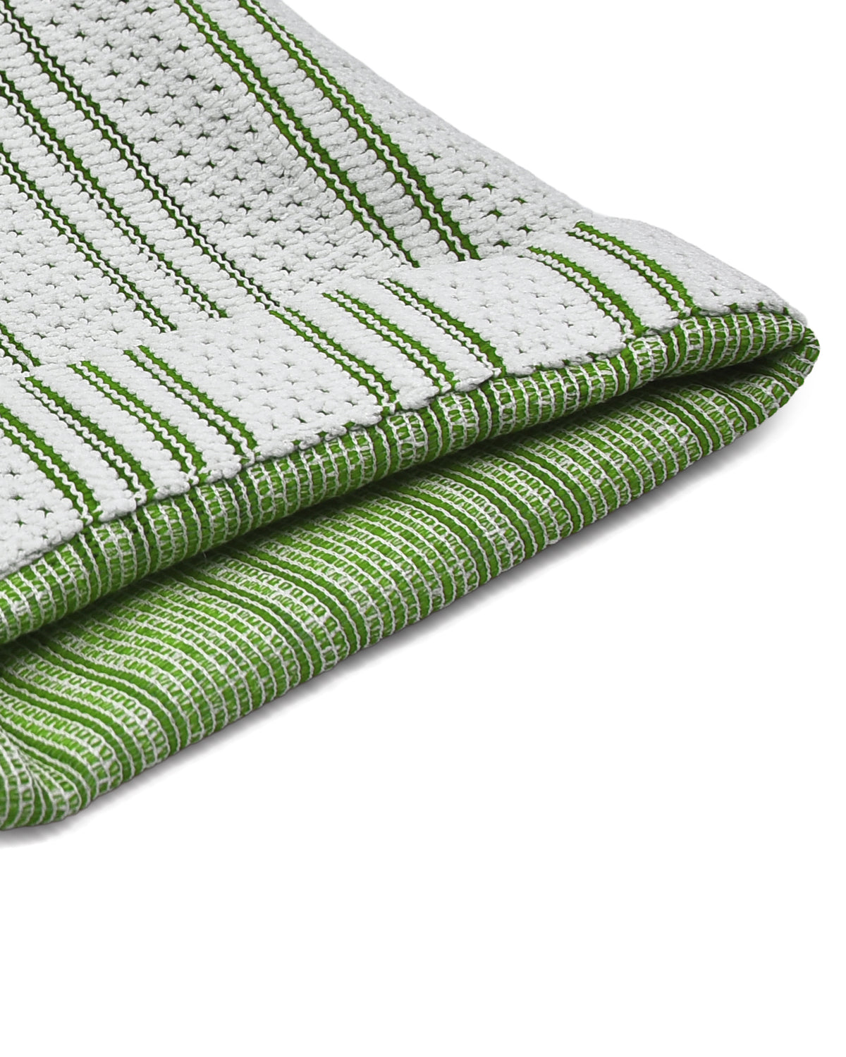 Summer Camp Collar Casual Shirt in White and Green Stripes - 6