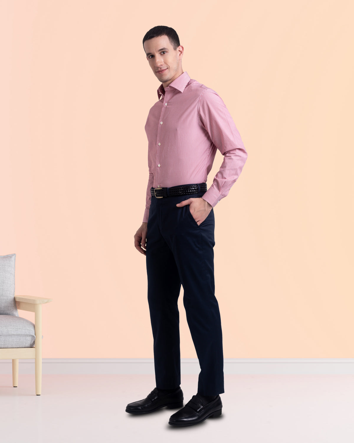Dark Navy Twill Dress Pant - 4