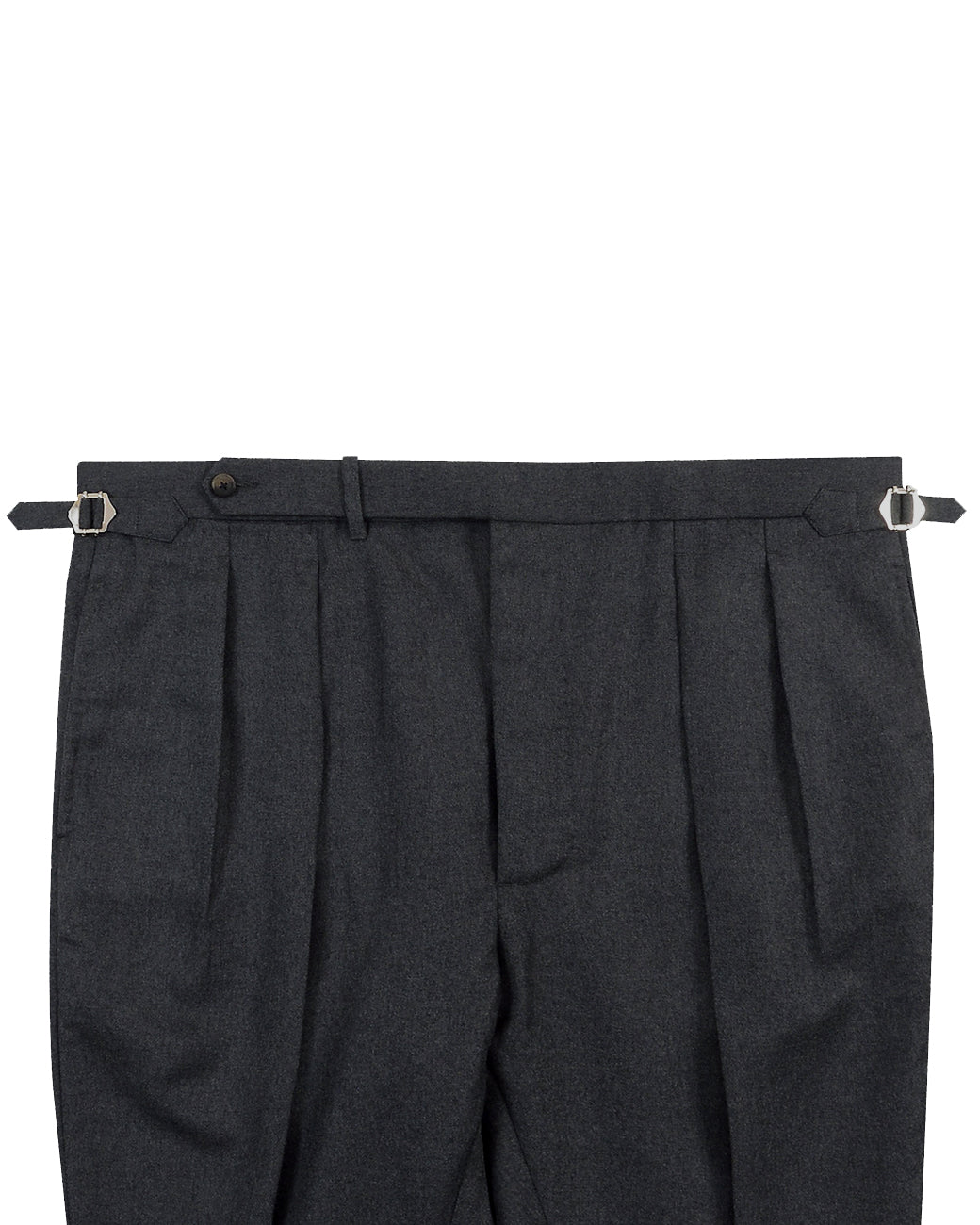 Dugdale Dark Grey Wool Flannel High Waisted Pant - 2