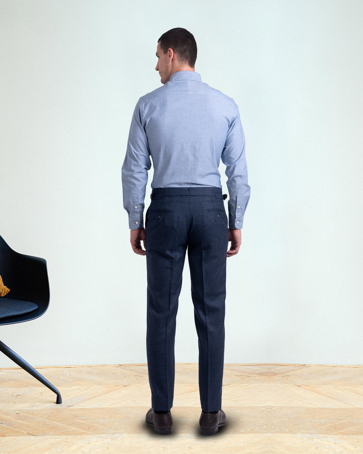 Dugdale Navy Blue Wool Flannel - 5