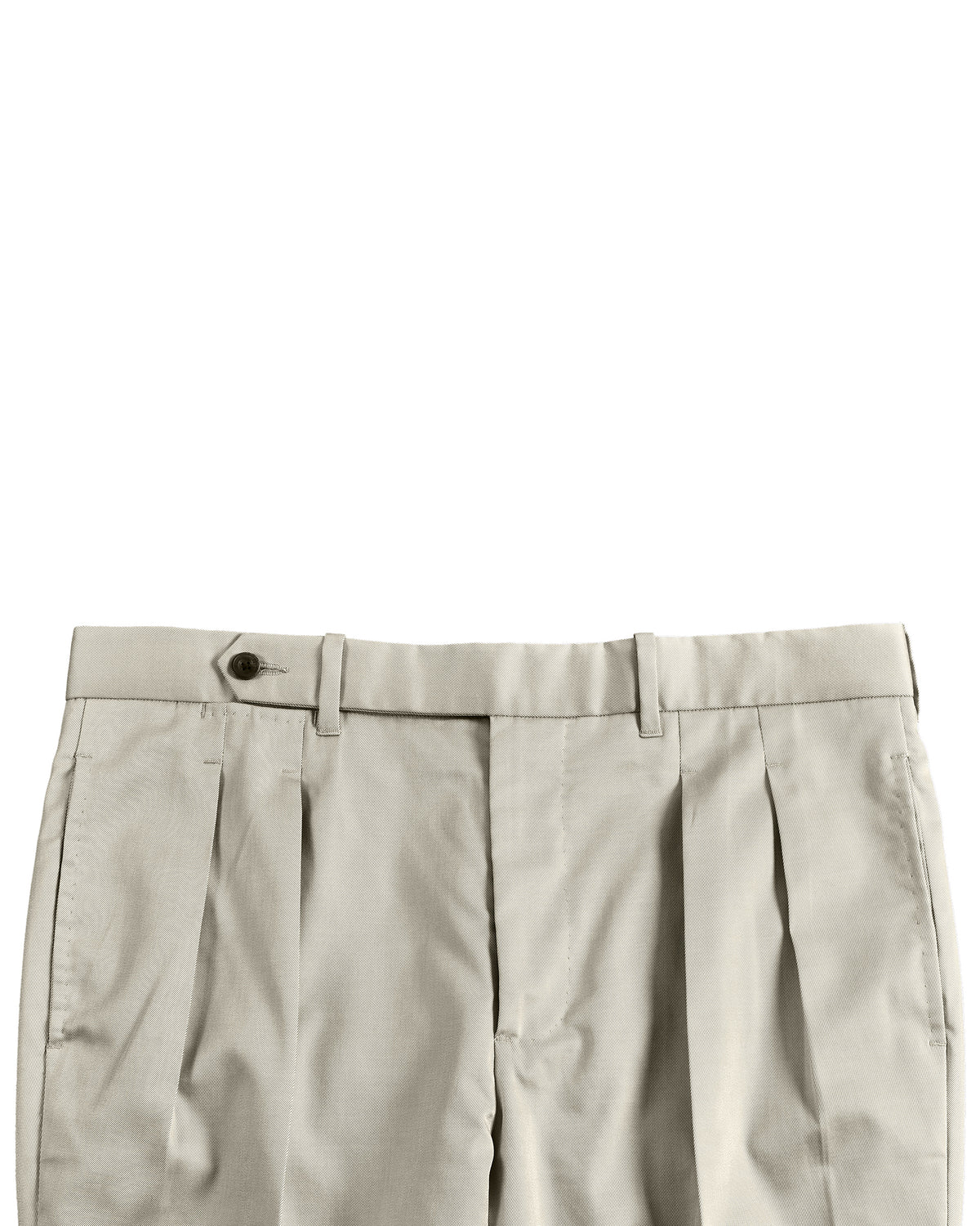 Pleated Ivory Cotton Twill Dress Pant - 3
