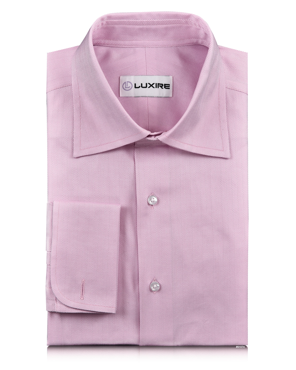 Pink Herringbone Shirt - 1