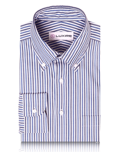 Brembana White Blue Candy Stripes Shirt