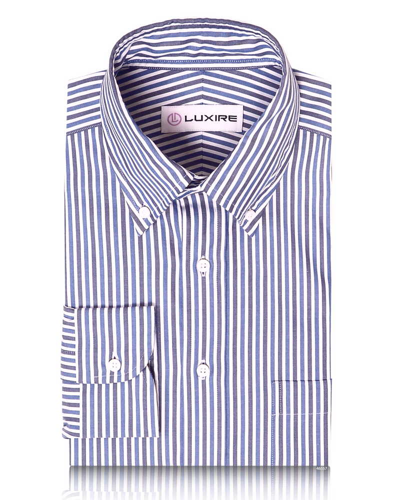 Brembana White Blue Candy Stripes Shirt