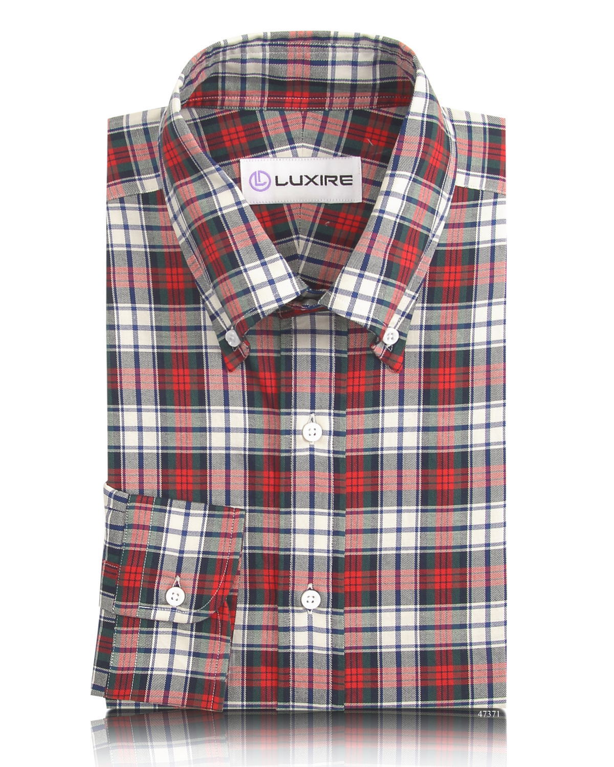 Red Blue Tartan Twill Shirt - 1