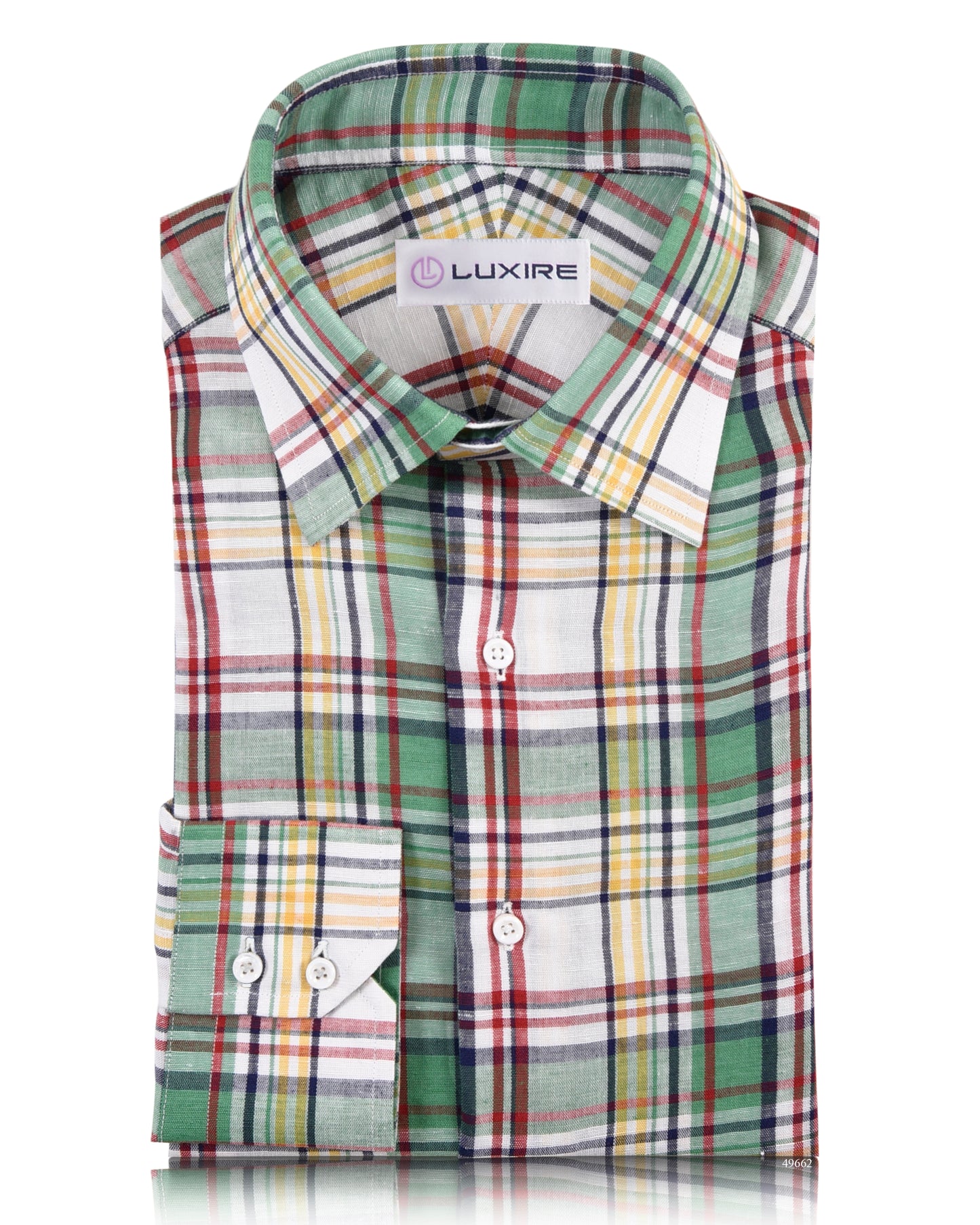 Cotton Linen: Classic Multi-color Madras Checks Shirt