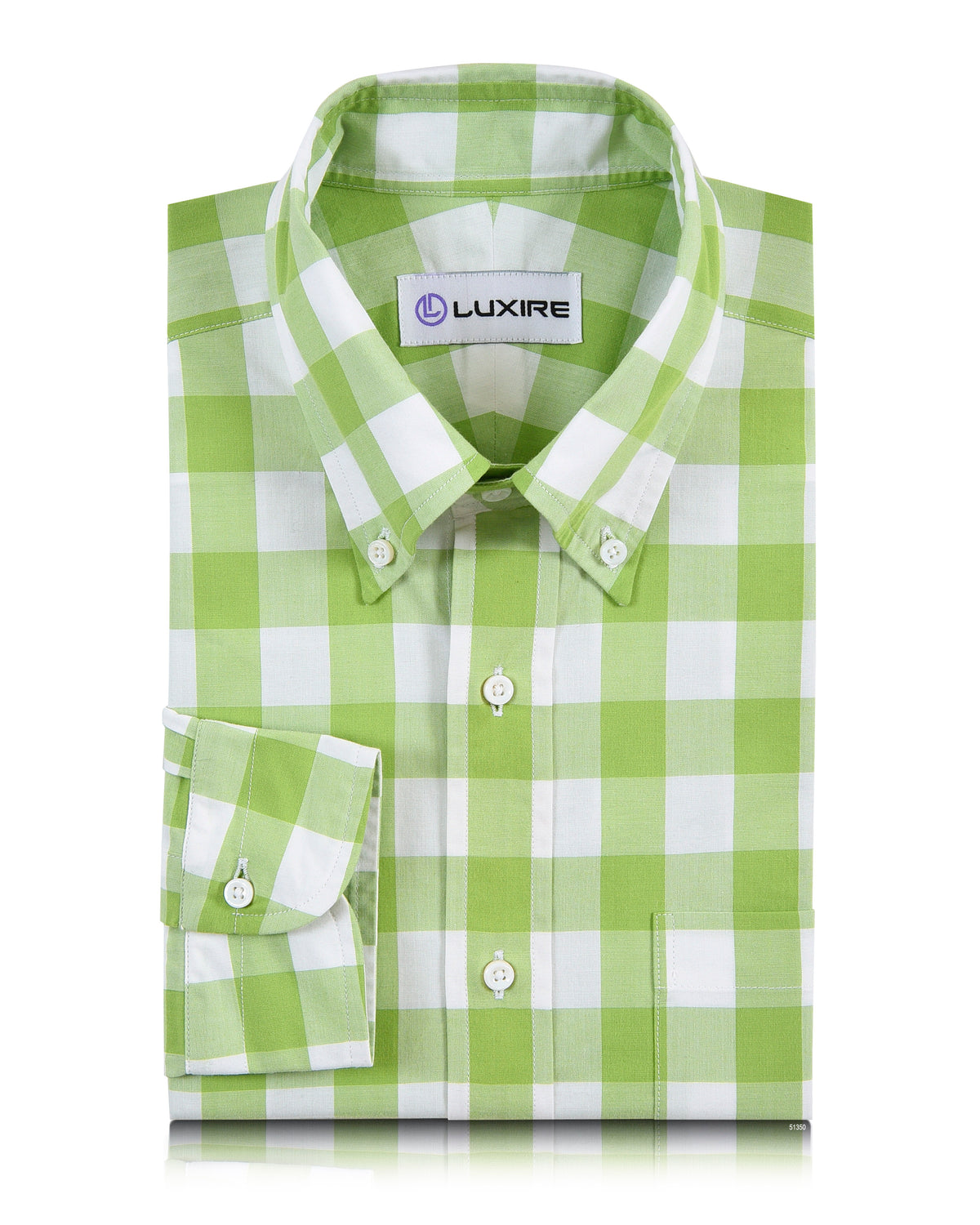 Light Apple Green Windowpane Checks - 1