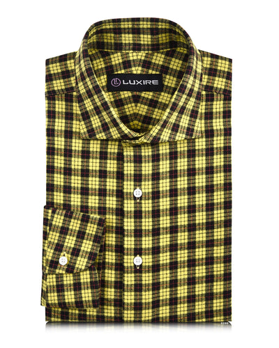 Yellow Black Tattersall Flannel