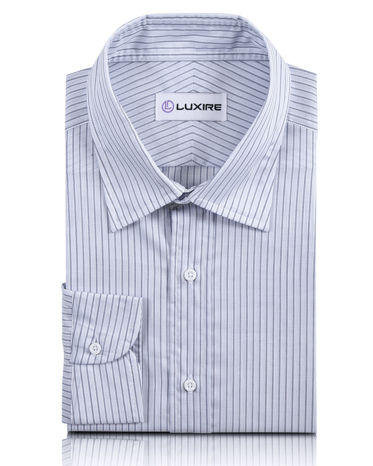 Navy White Grey Stripes Shirt - 1