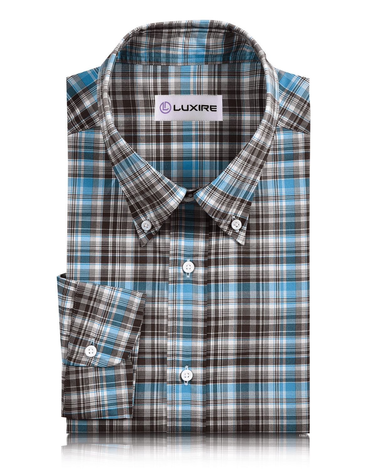 Choco Brown Aqua Checks Shirt - 1