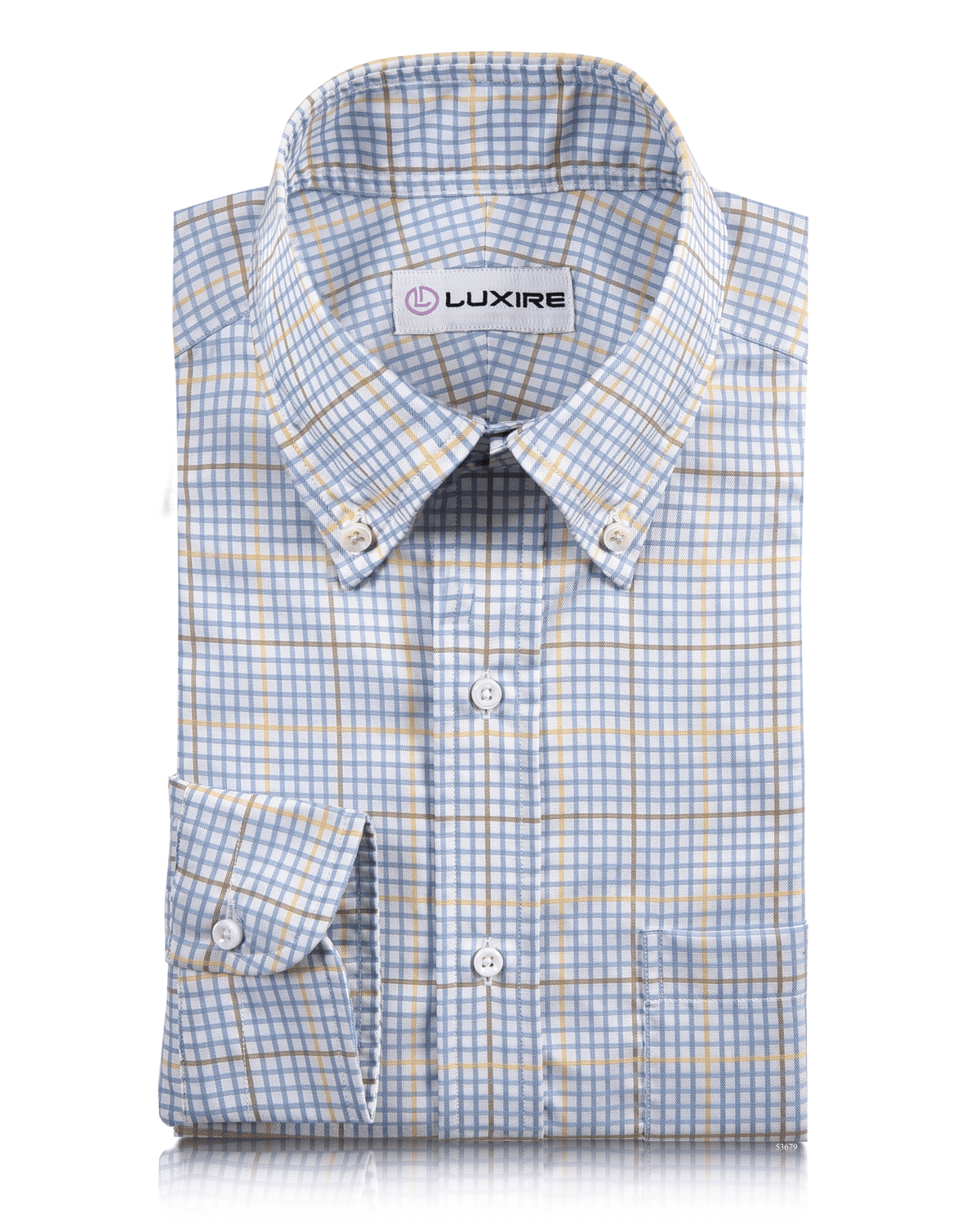 Zegna Yellow Blue Self Checks Shirt - 1