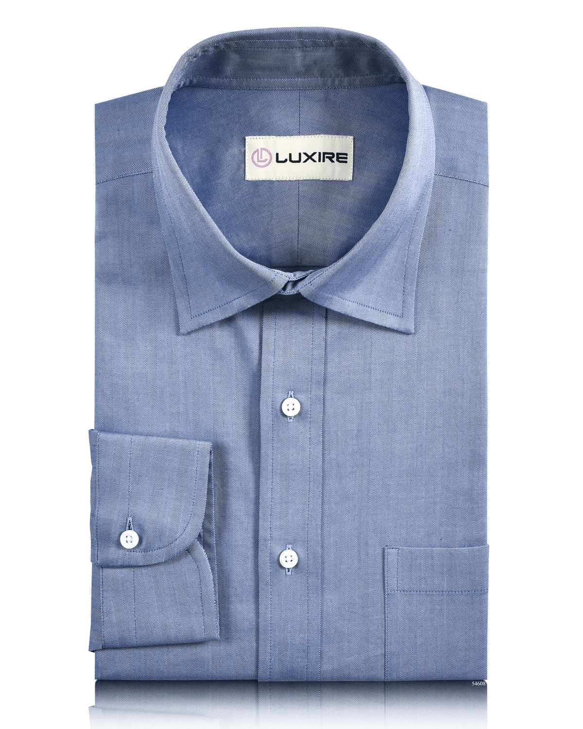 Classic Blue Herringbone Shirt - 1
