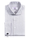 EZS Mauve Black Tattersall Checks on White Shirt