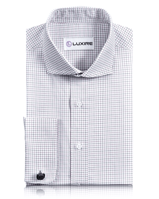 Mauve Black Tattersall Checks on White