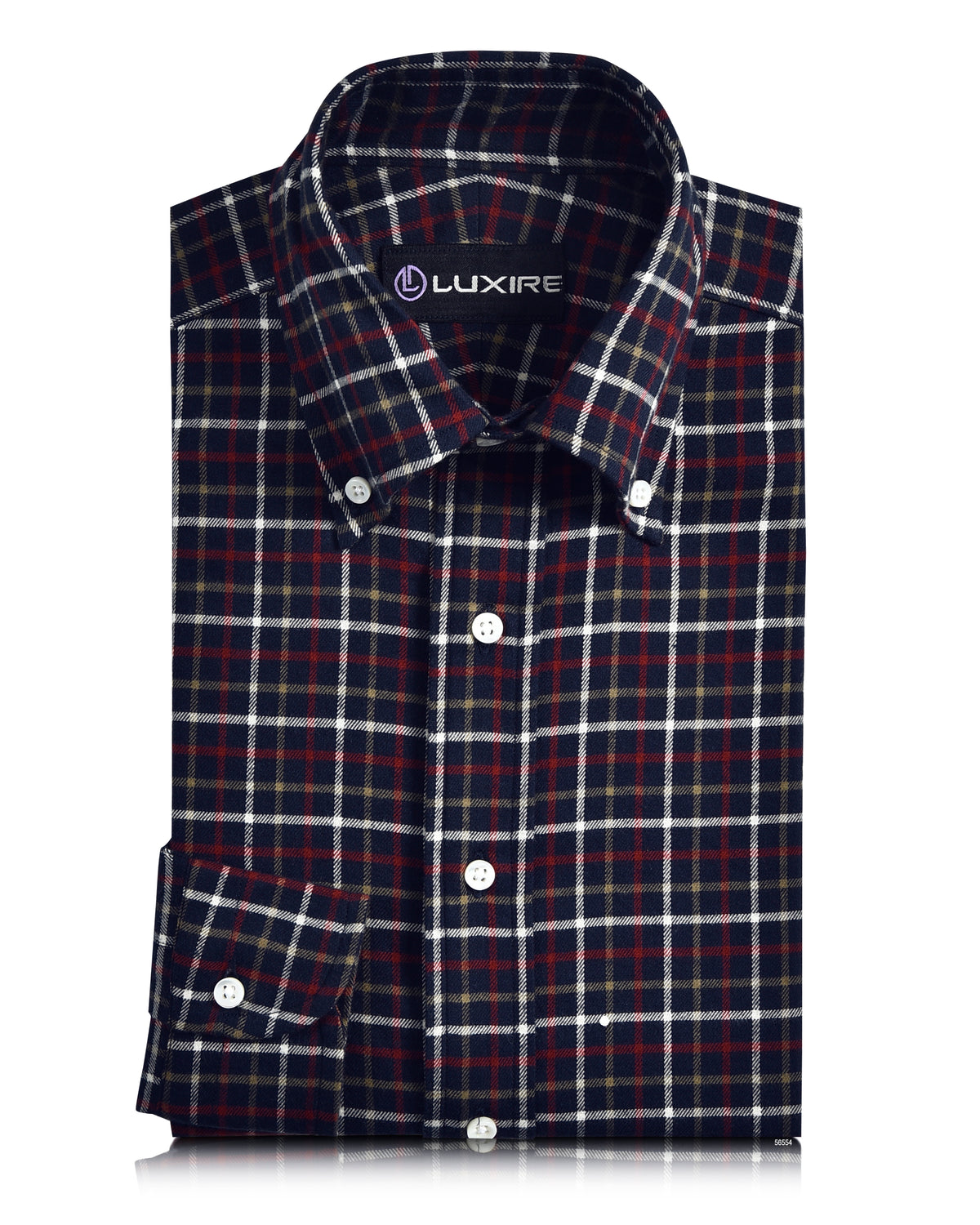 Red Bronze Navy Tattersall Flannel - 1