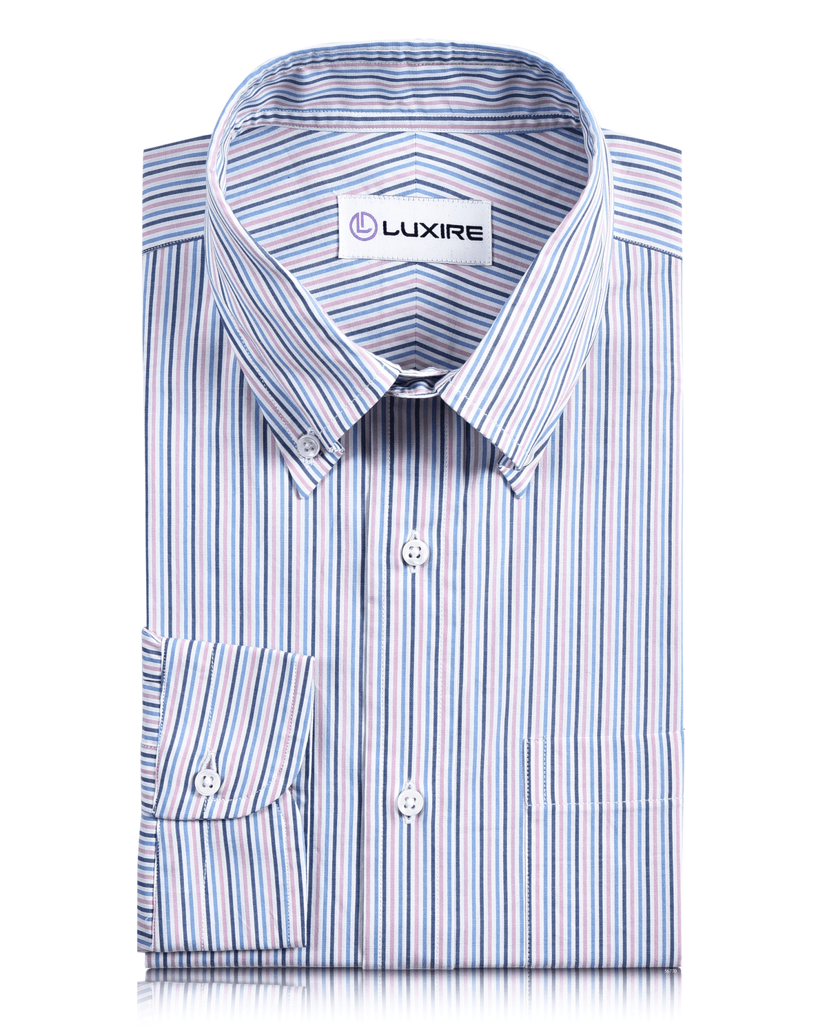 Pink White Blue Alternate Stripes Shirt - 1