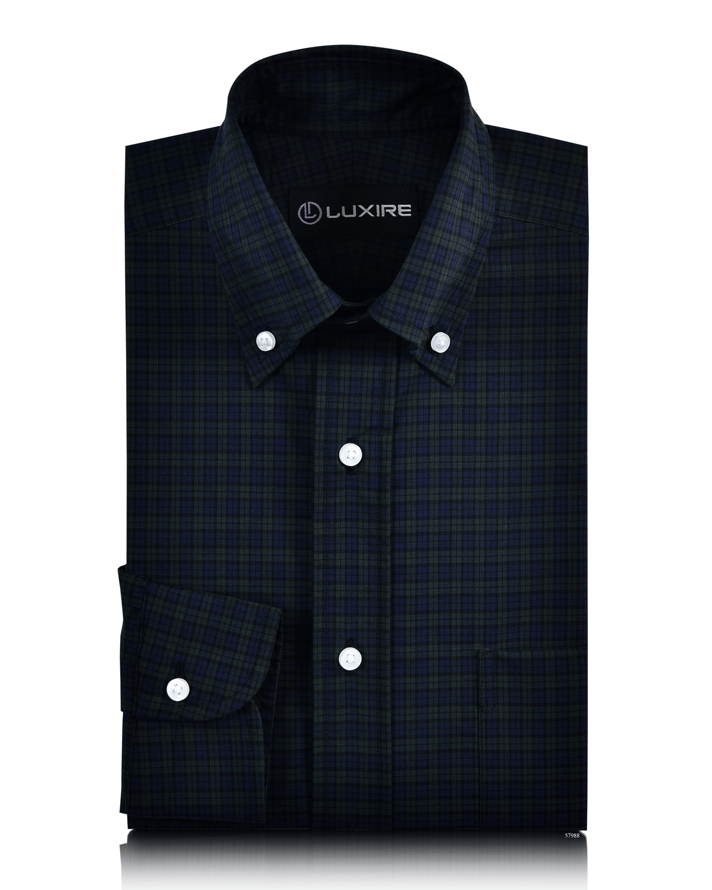 Dark Green On Blue Tattersall Blackwatch Shirt