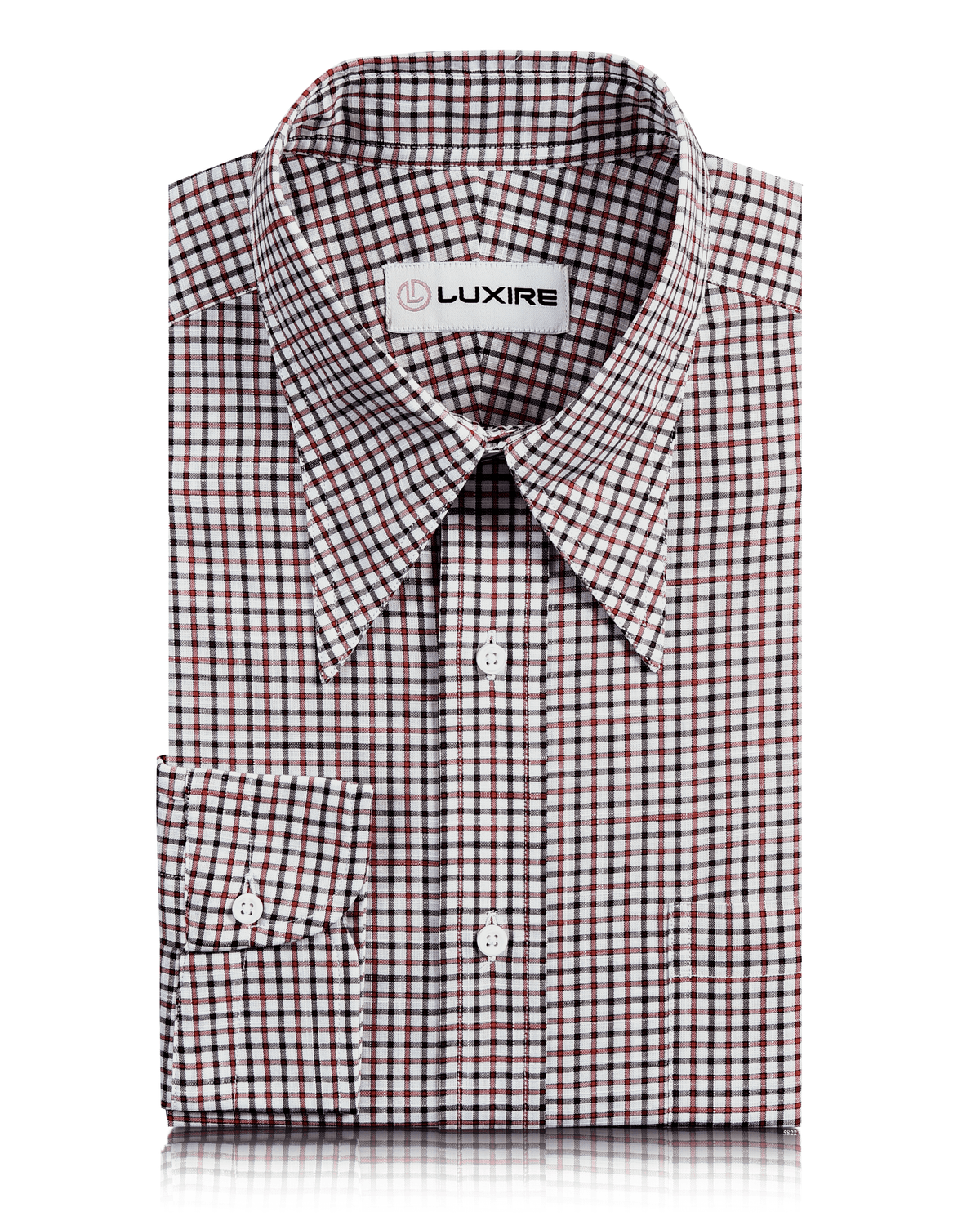Classic Red Black Mini Gingham Checks On White - 1