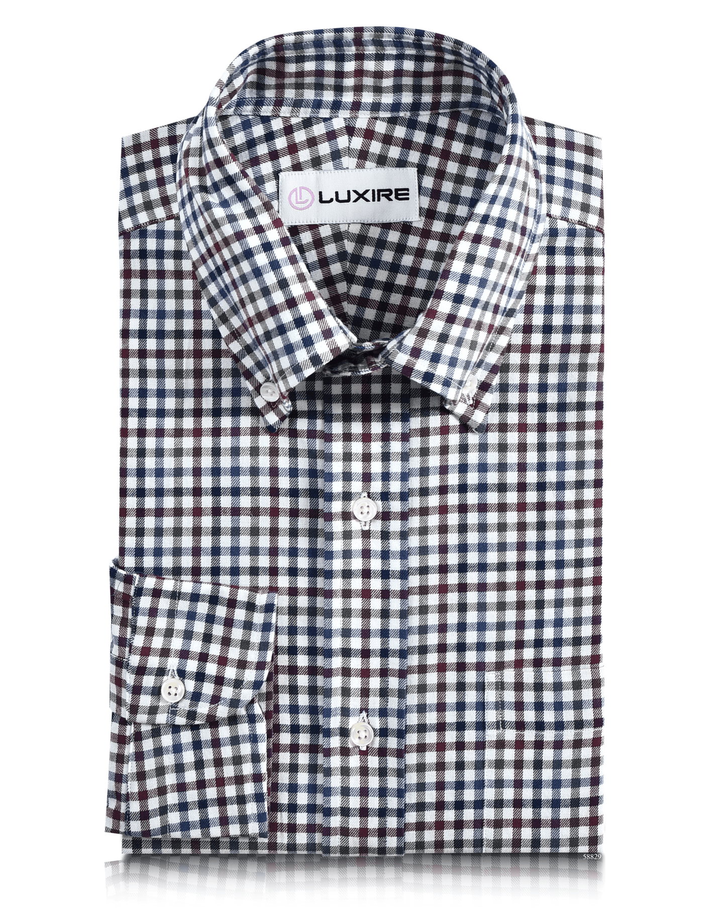 Maroon With Blue Green Tattersall Checks Twill Shirt