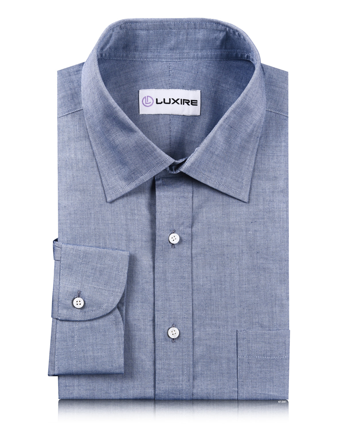 Cobalt Blue Dress Shirt End on End - 1