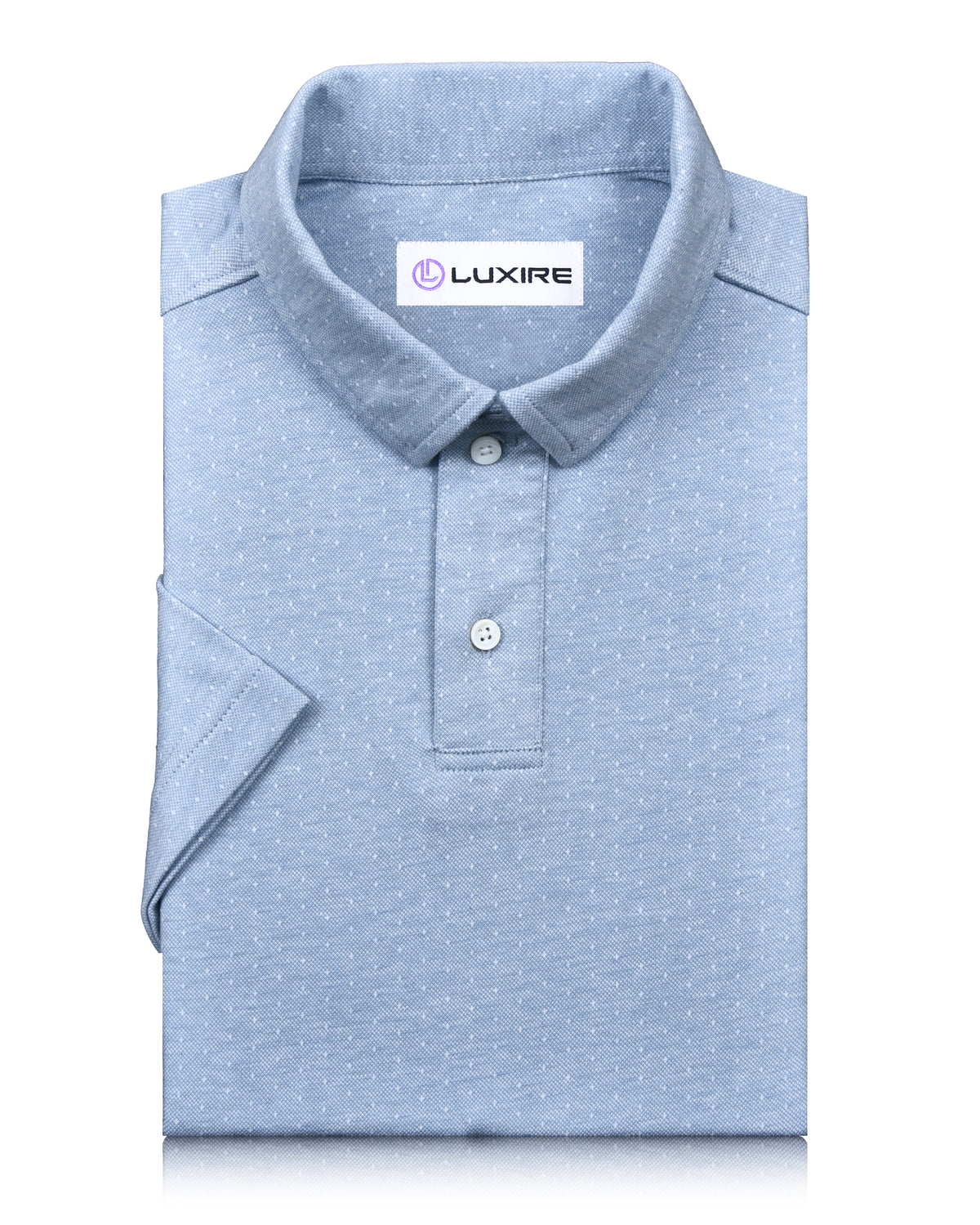 Light Blue Dotted Polo T-Shirt - 1