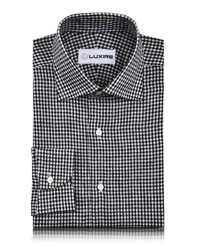 Black White Gingham Linen