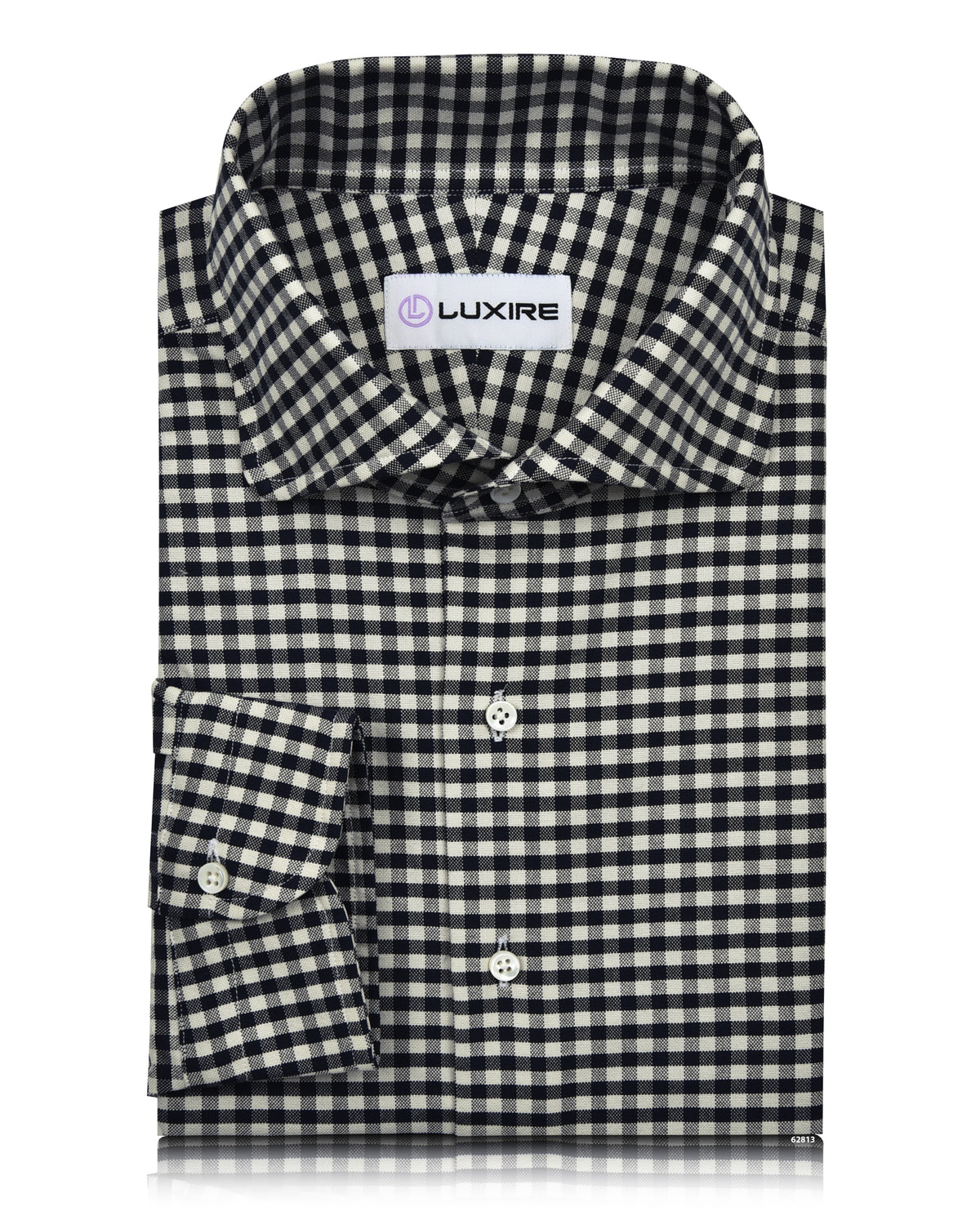 Dark Navy Ecru Gingham Shirt - 1