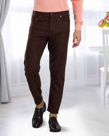 Brown Wool Jeans