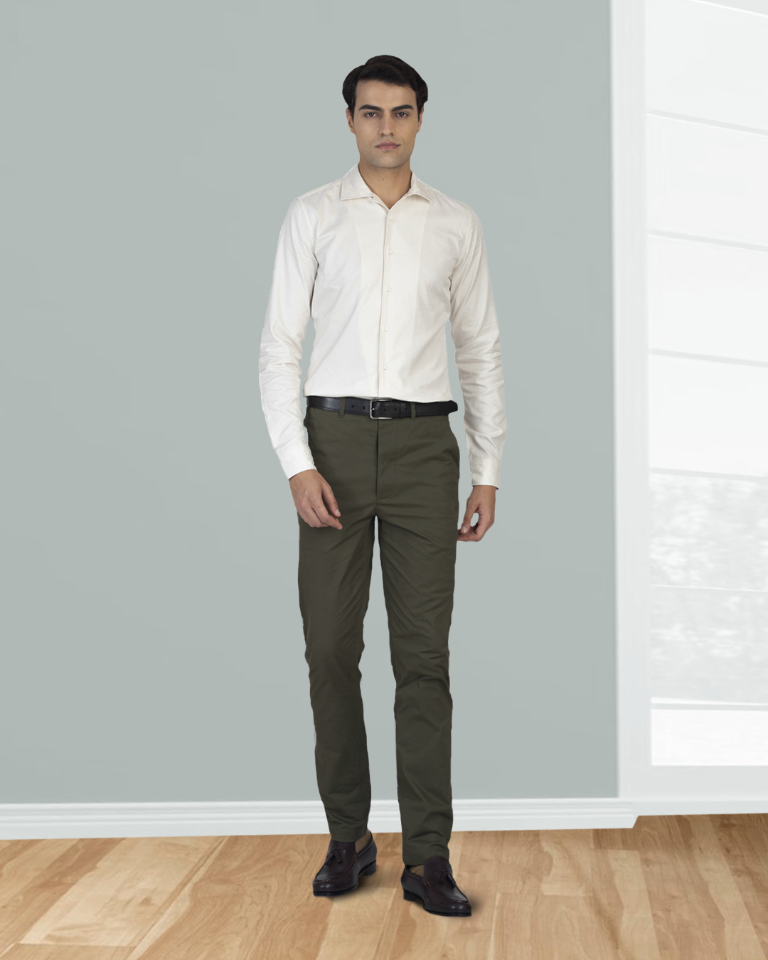 Ecru Herringbone Self Stripes - 7