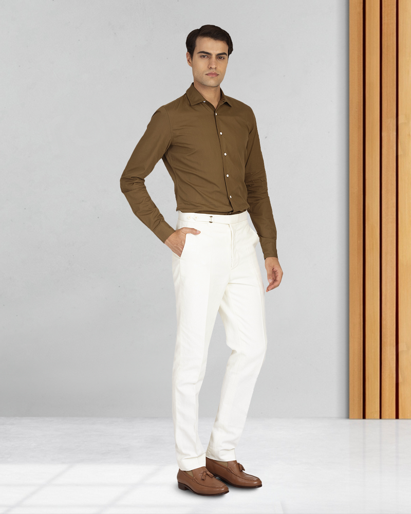 Army Green Casual Chambray