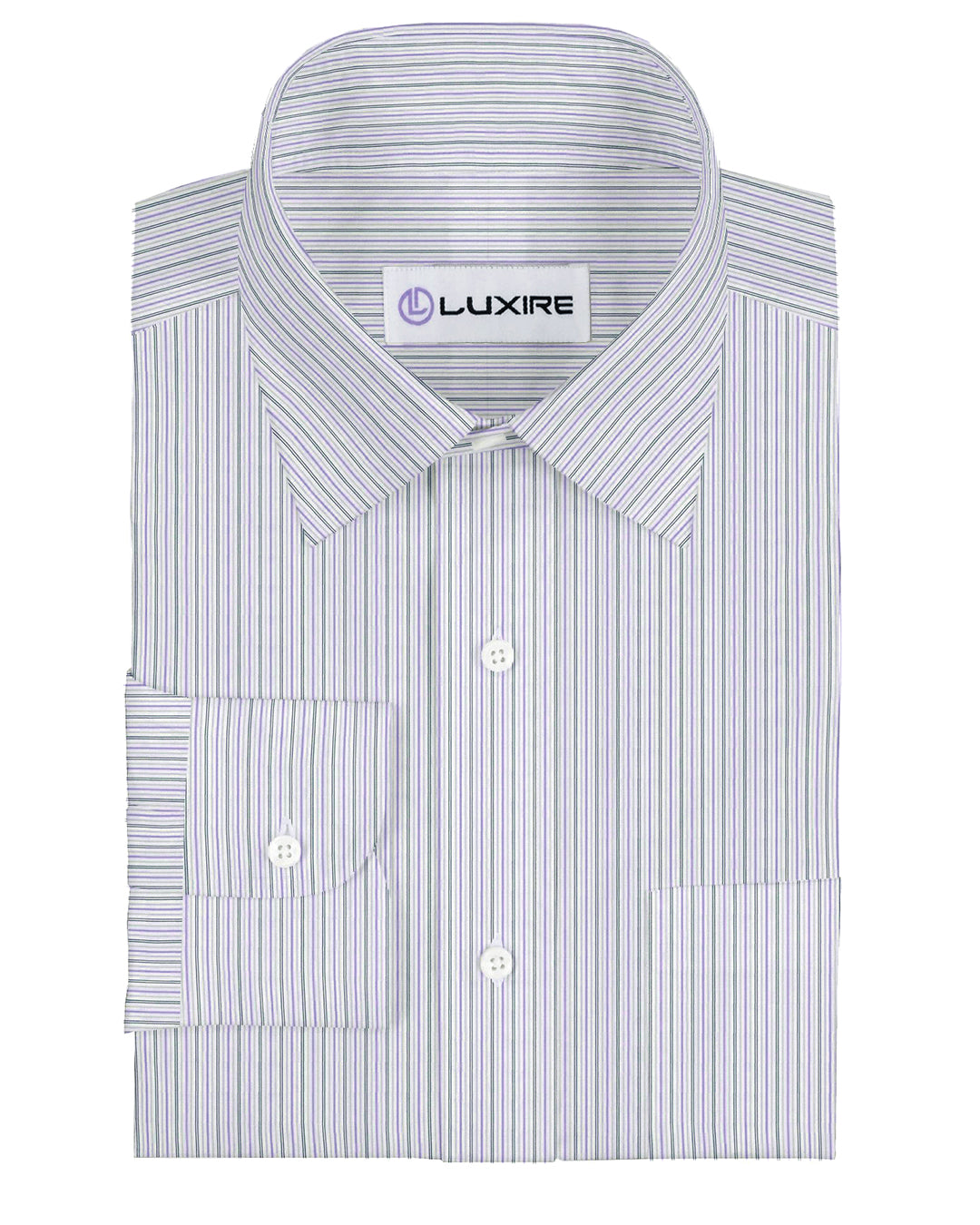 Alumo Light Grey And Purple Thin Navy Stripes - 4
