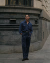 Navy Blue Linen Summer Shirt