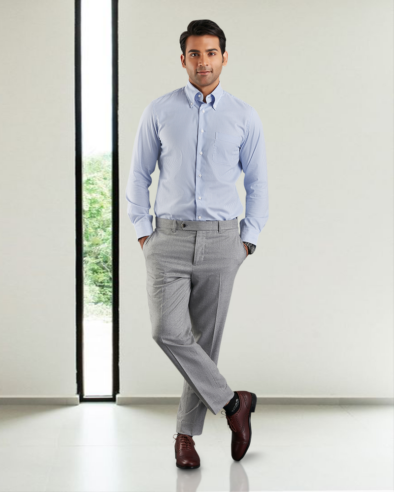 Vitale Barberis Canonico - Flannels  Light Grey Dress Pant