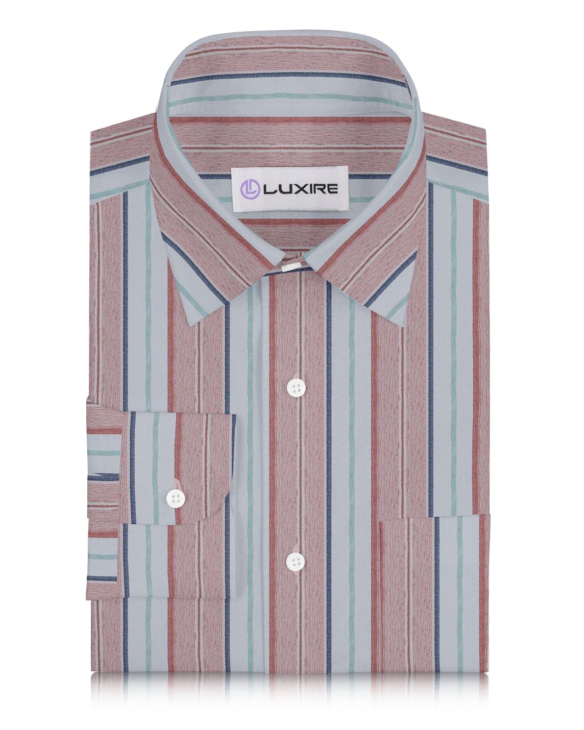 Linen: Blue Green Red Madras Stripes - 1