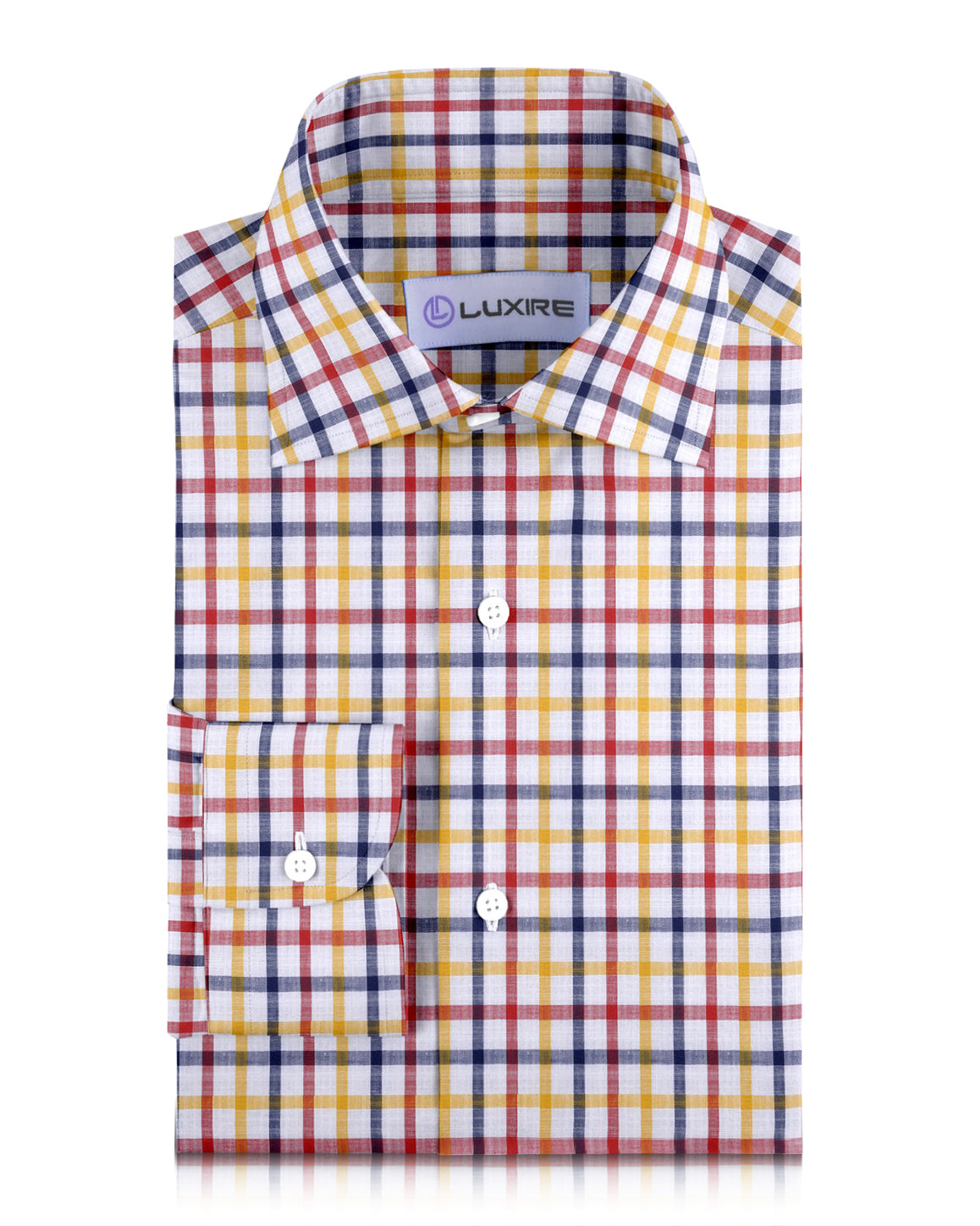 Checks: Red Navy Yellow Tattersall Chambray - 1