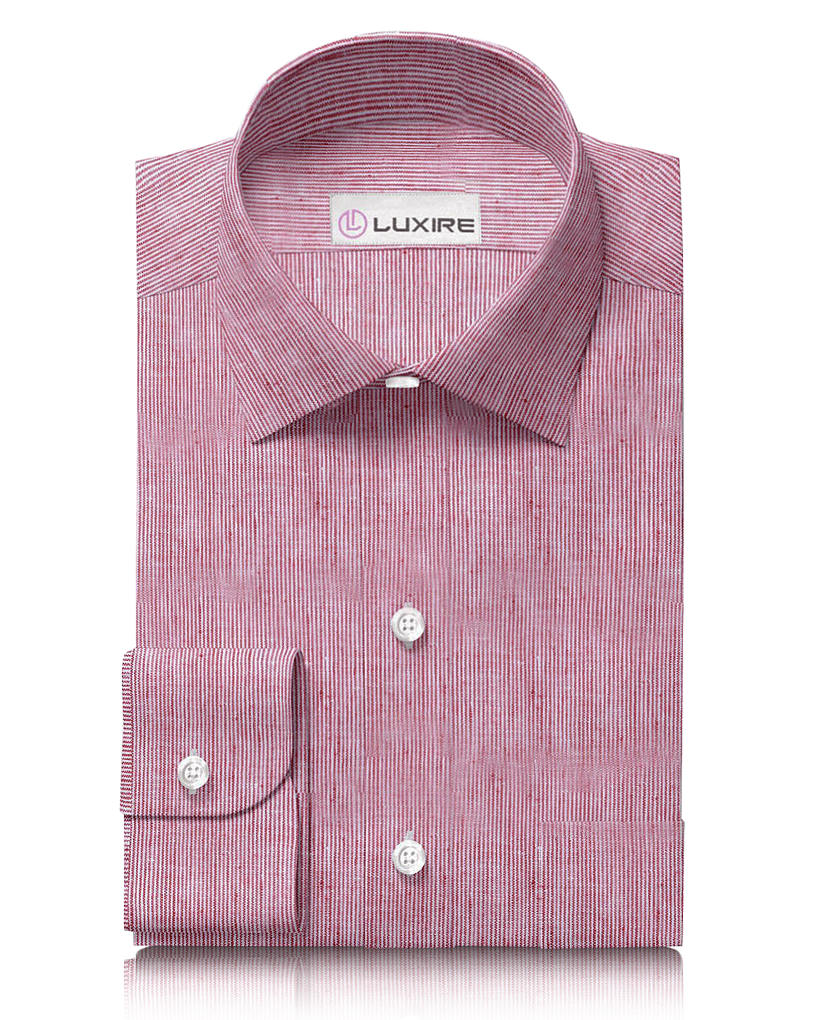 Linen: Red White Slub Chambray - 1