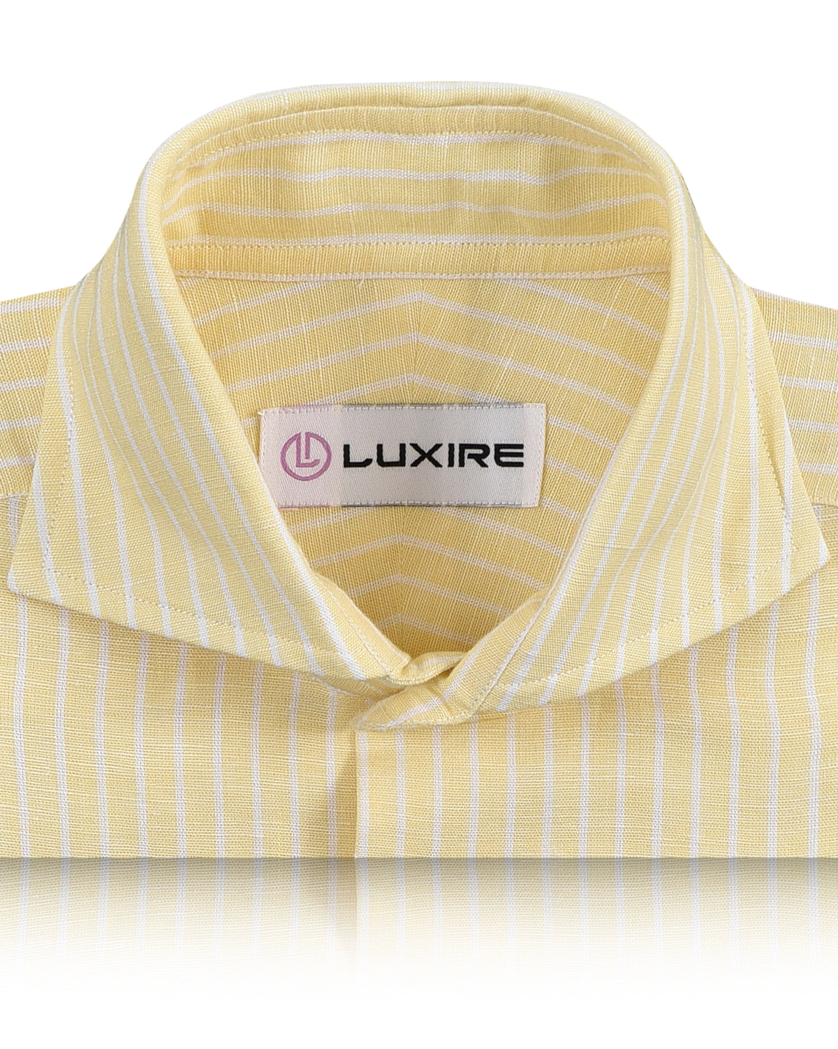 Cotton Linen: White Pencil Stripes On Pastel Yellow - 2