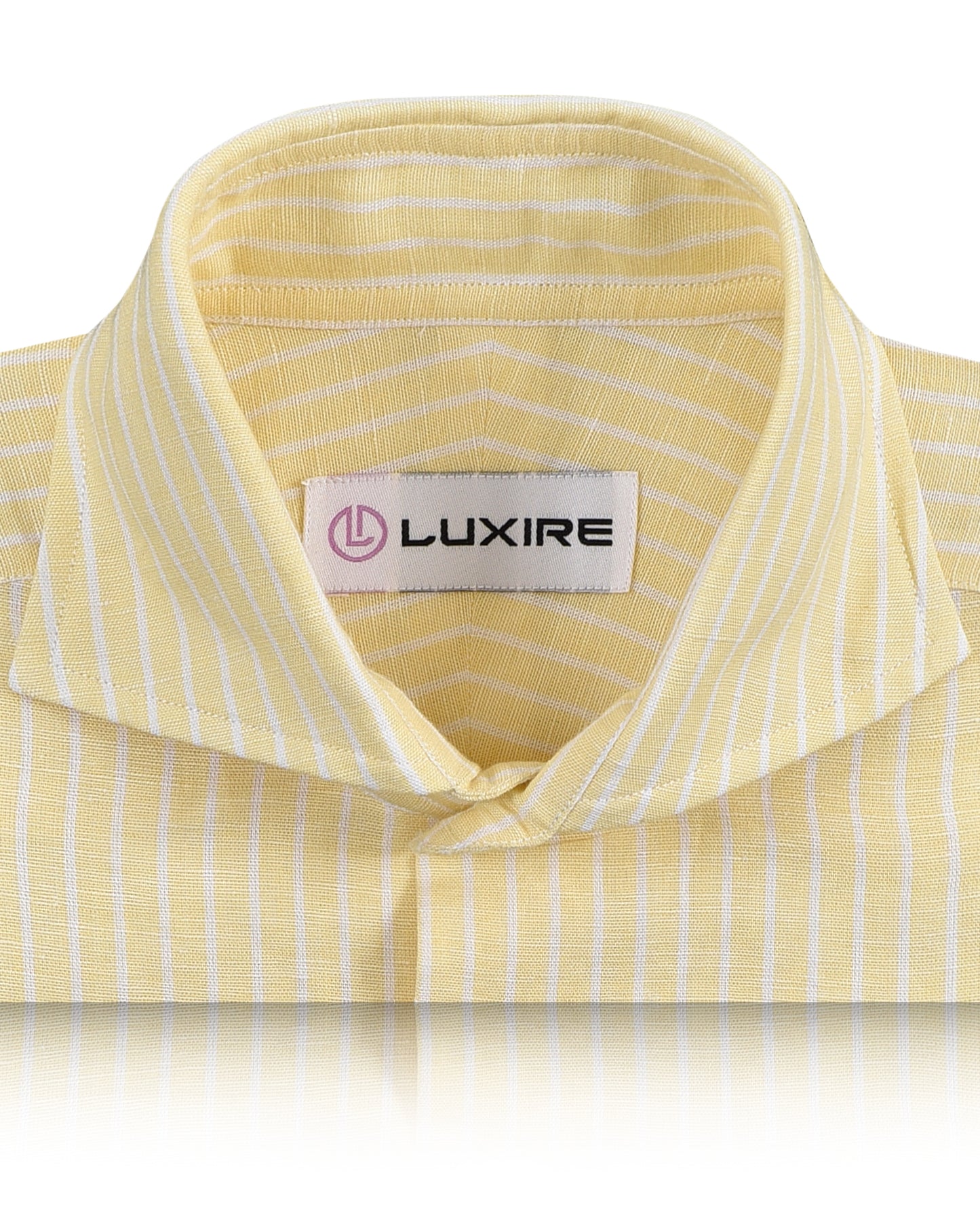 Cotton Linen: White Pencil Stripes On Pastel Yellow