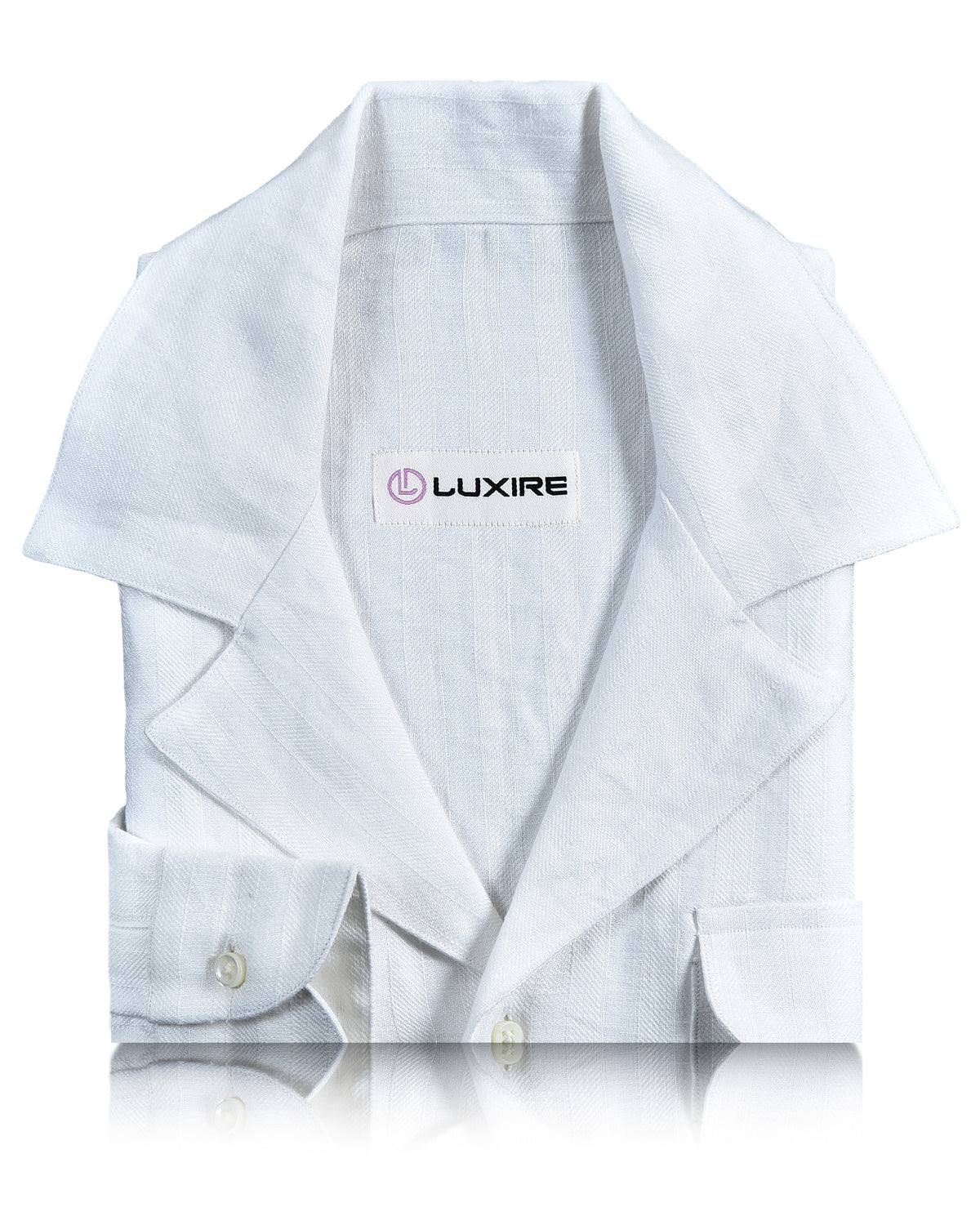 White Linen Shirt with Wide Stripes - 2