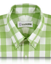 Green and White Gingham Checks Shirt
