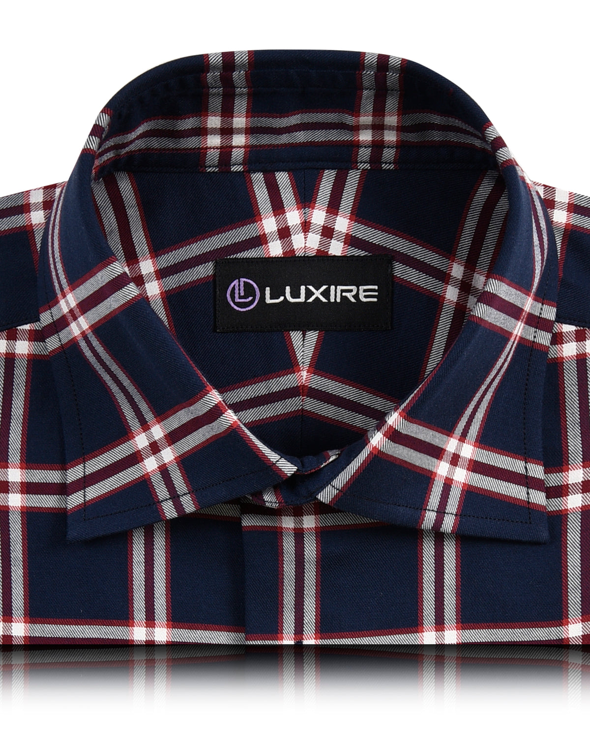 Red Navy Big  Tattersall Casual Shirt - 2
