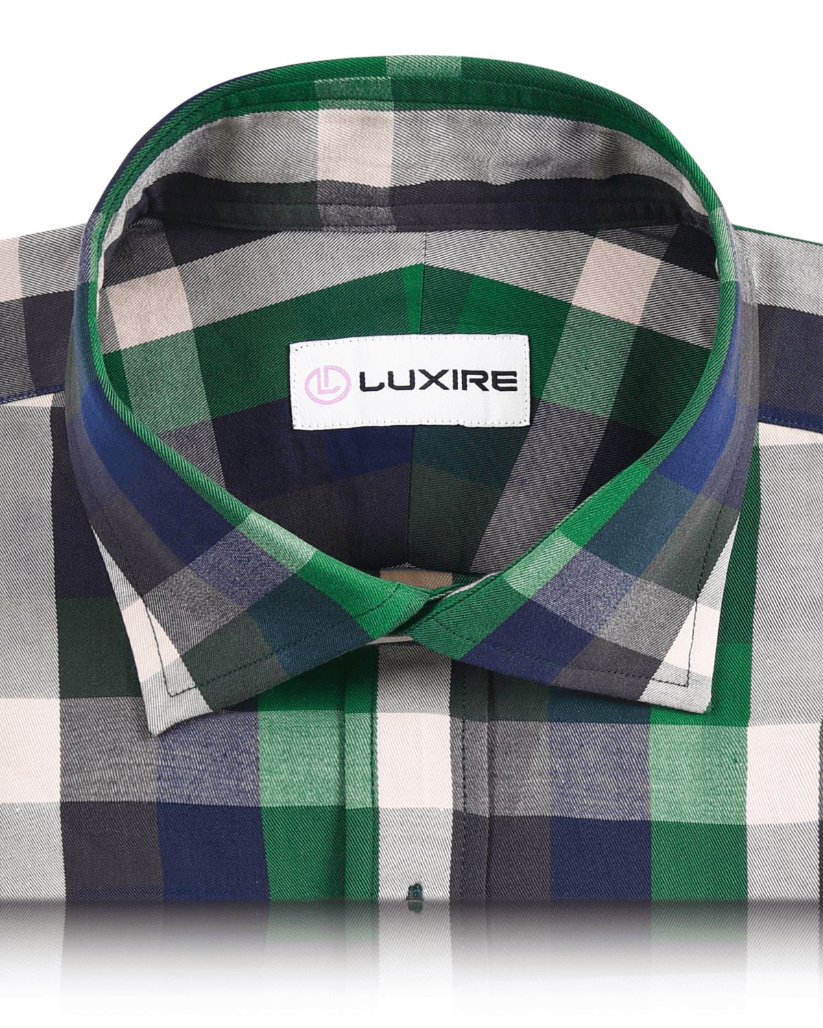 Twill: Green Navy Checks - 2