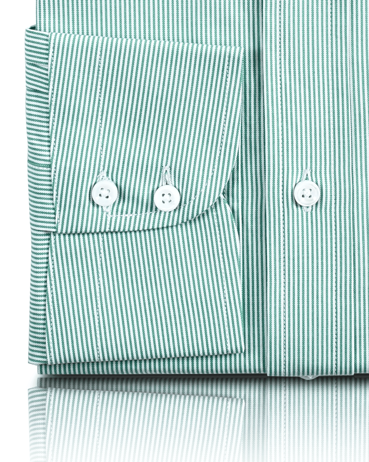 Green Pin Stripes On White - 3