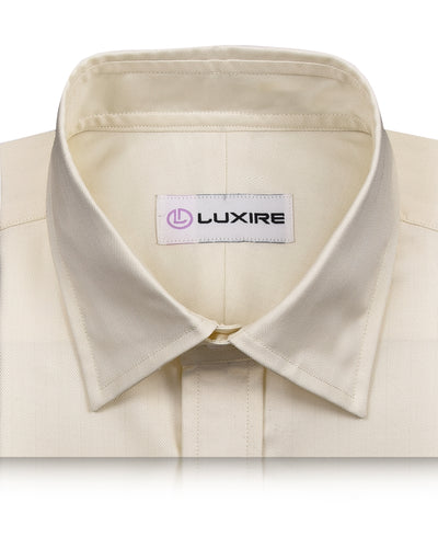 Cream Herringbone Shirt