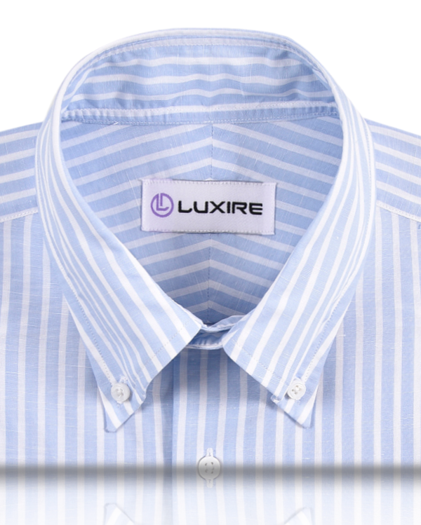Brembana Sky Blue Slub Awaning stripes Shirt - 7