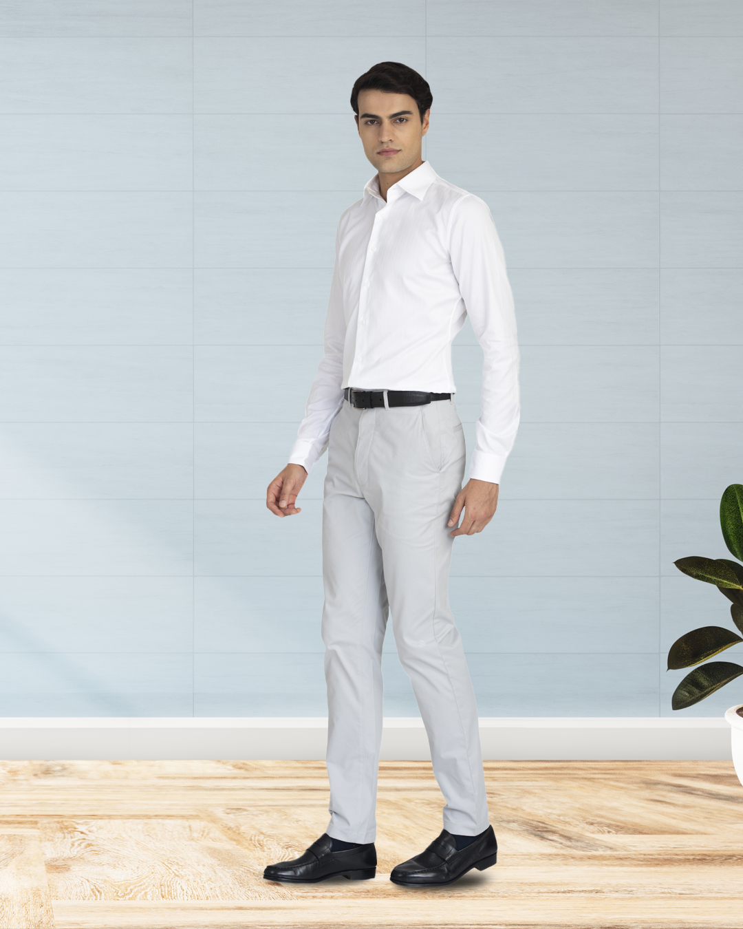 Brembana White Herringbone Shirt