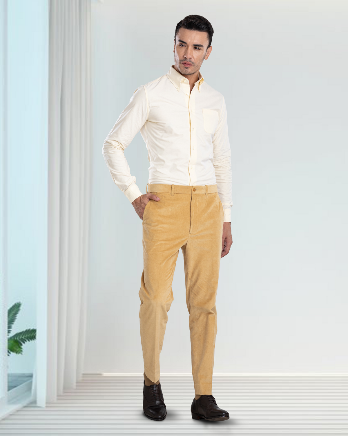 Primrose yellow 21 Wale Needle Cord - 4